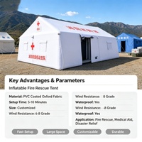 Grandes tentes gonflables d'urgence portables et imperméables pour l'extérieur, à montage rapide et tentes de commandement anti-incendie épaisses