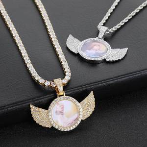 Colgante de Moissanita con Alas de Ángel Brillantes, Plata 925, VVS, Amuleto Conmemorativo, Certificado GRA, Pasa el Test de Autenticidad, Joyería Hip Hop Personalizada de Ángel Guardián - Product Image 2