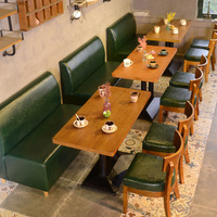 Meubles de restaurant en bois massif ensemble de meubles de salle à manger, table et chaises pour restaurant, sièges de stand, meubles de café