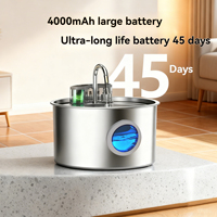 Fontaine à eau pour animaux de compagnie en acier inoxydable durable, 3,2 L, capteur infrarouge, alimentée par batterie, pour chat, petit chien, boisson intérieure