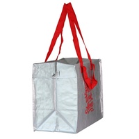 Sac écologique réutilisable de grande taille, cabas à provisions écologique avec fermeture éclair, couleur argent, pp stratifié, offre spéciale