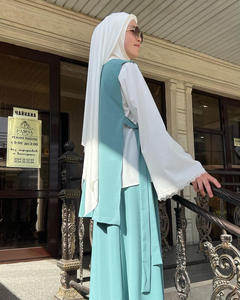 Conjuntos de Dos Piezas de Camisa y Falda Modestos de Nueva Moda de Dubái, Color Sólido, Ropa Elegante de Primavera para Mujeres Musulmanas - Product Image 4