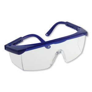 Lunettes de sécurité à monture intégrale, monture bleue, verres transparents, protection pour travaux en laboratoire chimique - Product Image 1