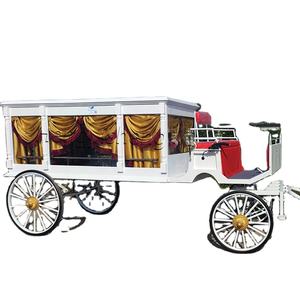 Carruaje fúnebre tirado por caballos Carruaje de caballos de ataúd cubierto Carruaje funerario de plata victoriana Carruaje tirado por caballos - Product Image 1