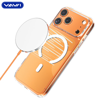Étui de téléphone fin transparent anti-jaunissement VAWI C029 pour iPhone 15 16 17 Series Pro Pro Max No Plus, coque de téléphone en PC antichoc