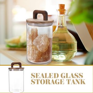 Airtight Acacia Lid Borosilicate Glass <b>Spice</b> <b>Jar</b> Clear Factory Food Storage Container <b>Jar</b> With Lid for Kitchen <b>Spice</b> Srorage - Product Image 2
