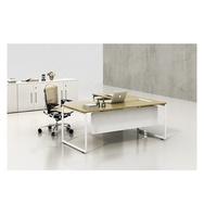 EKL Bureau de direction en forme de L haut de gamme de 2m pour table de meubles de bureau pour PDG qui s'assemble facilement