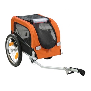 Remorque de vélo pliable pour animaux de compagnie, remorque de vélo pour chien en maille respirante, remorque de vélo pour petits et moyens animaux, transporteur de voyage pour animaux de compagnie à 2 roues pour le cyclisme en plein air - Product Image 1