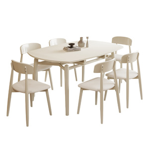 Mesa de Comedor Redonda y Juego de Sillas Mesa de Comedor Blanca - Product Image 1
