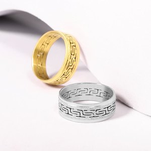 Hollow Out Great tường mô hình Frosted thép không gỉ Vòng <span class=keywords><strong>New</strong></span> <span class=keywords><strong>Titanium</strong></span> vài vòng cho engagement với đá chính - Product Image 5