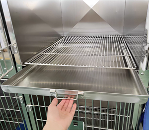 不锈钢狗笼 |   大型犬和宠物用重型兽医医院笼子 |   经典设计，带轮子，易于清洁 - Product Image 4