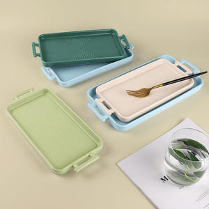 Ustensiles de cuisson pour <span class=keywords><strong>tarte</strong></span> à pizza <span class=keywords><strong>en</strong></span> céramique 4 couleurs personnalisés Plats de cuisson rectangulaires <span class=keywords><strong>en</strong></span> <span class=keywords><strong>porcelaine</strong></span> de style nordique avec poignées - Product Image 2