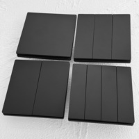 Interruptor de luz de pared para el hogar con panel de 86 teclas, 250V, 1 interruptor, 1 toma de corriente de 13A para Reino Unido, USB-C, acabado negro mate, regulador de intensidad, ventilador, moderno y fácil de instalar.