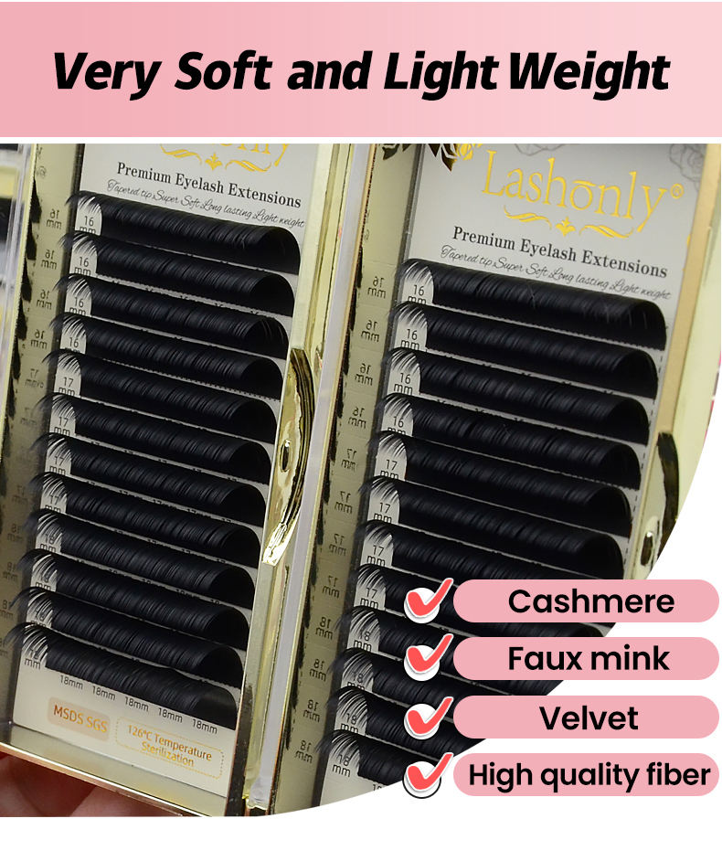 Soft Natural Wholesale Private Label Individual Length 25mm Lash Volume Eyelash Extension Eyelashes