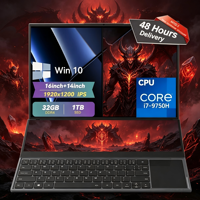 Nouveautés Ordinateurs portables à trois écrans 16 pouces + 14 pouces Intel Core I7 9750H DDR4 16 Go de RAM 2 To SSD Ordinateurs portables neufs
