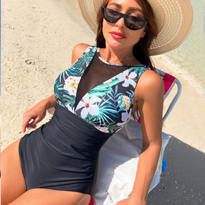 Maillot de bain une pièce pour femmes, imprimé floral, séchage rapide, pour la natation et les sports nautiques, taille adulte - Product Image 2