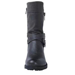 2022 EE. UU. <span class=keywords><strong>De</strong></span> las mujeres <span class=keywords><strong>de</strong></span> la moda batalla plano medio <span class=keywords><strong>botas</strong></span> a la rodilla <span class=keywords><strong>de</strong></span> gran tamaño 34-43 vuelos niñas <span class=keywords><strong>botas</strong></span> - Product Image 2