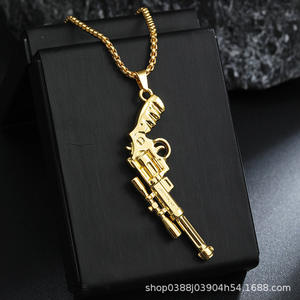 Collier avec pendentif en alliage en forme de pistolet classique personnalisé - Product Image 2