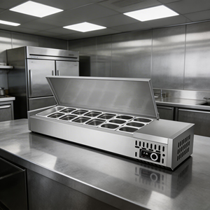 Réfrigérateur à salade multi-étagères pour comptoir commercial avec refroidissement par compresseur pour <span class=keywords><strong>cuisine</strong></span> de restaurant - Product Image 1