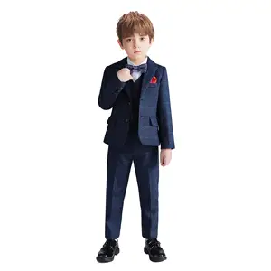 Boys 6 Pieces Formal Suits, Slim Fit, Jacket, Vest, Pants; 3 Pieces Including Shirt