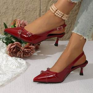 Stiletti <span class=keywords><strong>Slingback</strong></span> da Donna Direttamente dalla Fabbrica - Tacchi Alti a Punta in <span class=keywords><strong>Pelle</strong></span> Verniciata con Sandali con Tacco da Donna - Product Image 3