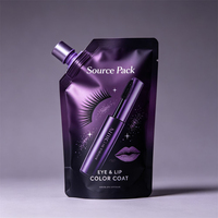 Pochette cosmétique verticale avec bec verseur pour gloss liquide 3ml 5ml 10ml, petit sachet d'emballage de mascara avec brosse