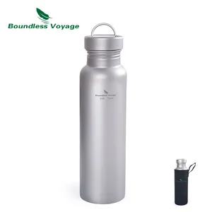 무한한 항해 야외 큰 용량 800ml 하이킹 등산 경량 스포츠 Drinkware 휴대용 티타늄 자전거 물병