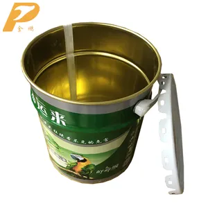 China Hot Sale Recyclable 5 Liter Steel Empty Chemical Buckets Pail Paint Oil Bucket