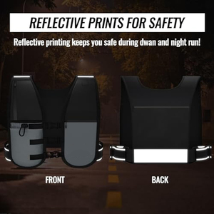 Running Vest with Water <strong>Bottle</strong>, Lightweight and Reflective Running <strong>Phone</strong> <strong>Holder</strong> Vest, Breathable Hydration Running Vest