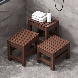Tabouret de douche pour salle de bain, imperméable, antidérapant, en bois massif, multifonctionnel, pour personnes âgées et femmes enceintes - Product Image 1
