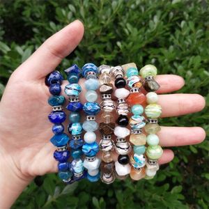 Natural Stone Bracelet Colorful Glass Beaded Energy Balancer <b>Top</b>-rated Flexible Payment Terms Handmade Customization - Product Image 3
