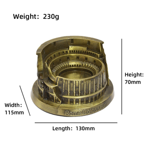 Cendrier en métal bronze personnalisé et durable, souvenir du Colisée romain, avec logo personnalisé, pour cadeaux touristiques - Product Image 3