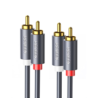 Kabel RCA UGREEN 6FT 2RCA Male ke 2RCA Male Kabel Audio Stereo Berlapis Emas Adaptor Subwoofer Audio Mobil