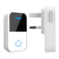 Sonnette de porte intelligente sans fil longue portée, étanche, couleur blanche, auto-alimentée, sans batterie, 38 sonneries