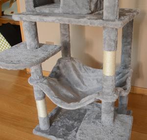 Multi-livello di legno moderno gatto torre alta grigio dal pavimento al soffitto Pet <span class=keywords><strong>Cat</strong></span> prodotto moderno gatto albero e graffio - Product Image 5