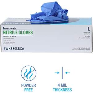 Boardwalk 4 Mil Large Blue Nitrile Disposable Safety Gloves General-Purpose 100/Box - Product Image 4