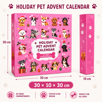 Boîte de calendrier de l'avent pour animaux de compagnie personnalisée pour Noël, 24 jours, emballage cadeau pour friandises pour chiens avec compartiments individuels, compte à rebours pour animaux de compagnie