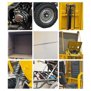 Camion poubelle jaune à trois roues, 6 mètres cubes, auto-chargeant et auto-déchargant, à essence, pour la collecte des déchets municipaux - Product Image 5