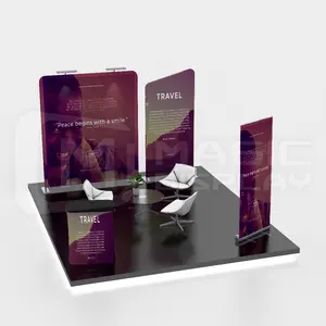 Stand d'exposition personnalisé Cadre en aluminium 10x10ft Promotion portable Présentoir de salon professionnel