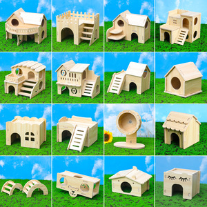 <span class=keywords><strong>Maison</strong></span> pour hamster en bois écologique moderne faite à la main avec une piste de course, habitat sûr pour petits animaux, pour hamsters et gerbilles - Product Image 6