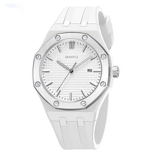 Montre à quartz pour homme, style professionnel, cadran simple avec date, bracelet en silicone, couleur, montre formelle pour femme - Product Image 4