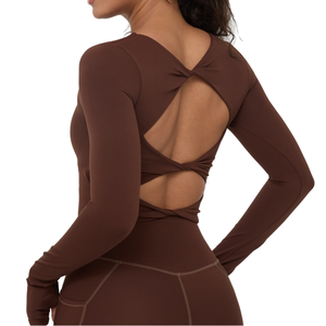 Combinaison de sport sans dos personnalisée de haute qualité en élasthanne, effet froncé aux fesses, séchage rapide, pour yoga, gym, fitness, une pièce, Spandex/Nylon - Product Image 1