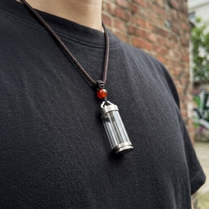 Kalung liontin perhiasan hadiah untuk orang tersayang, botol kaca penyimpanan abu baja tahan karat DIY yang modis dan menawan. - Product Image 1