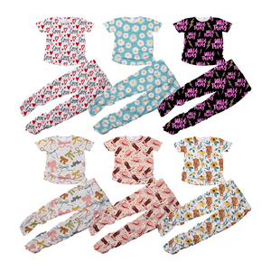 <span class=keywords><strong>Ensemble</strong></span> deux pièces pour filles, mode enfant, chemises à manches courtes avec leggings, tissu en soie de lait, nouveau-né à 16 <span class=keywords><strong>ans</strong></span>, costume pour enfants - Product Image 1
