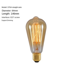 Edison Lámpara de Mesa <span class=keywords><strong>LED</strong></span> Regulable de 40W, Retro, Nostálgico, Luz Cálida, Latón, Base <span class=keywords><strong>E14</strong></span>, Material de Tungsteno y Vidrio, Tornillo Antiguo E27 - Product Image 5
