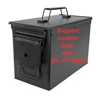 M2A1 M2A2 PA108 Verrouillable Noir Vert logo Personnalisé Ignifuge Munitions Outil Stockage Batterie Boîte Munitions Can Métal Munitions Can 50 cal