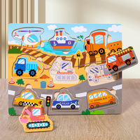 Montessori DIY houten speelgoed vroeg leren fruitvorm puzzelbord educatief cognitief matchend bordspel voor cadeau