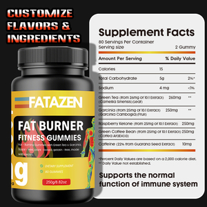 OEM Enhances Fat Burner Accelerates Metabolism Natural Ingredients Sugar <b>Free</b> Gelatin <b>free</b> Based Green Coffee Fitness Gummies - Product Image 4