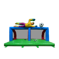 Jeu de football gonflable à bungee pour 2 joueurs - Arène de football gonflable géante avec gardien de but de dessin animé, PVC durable de 0,55 mm