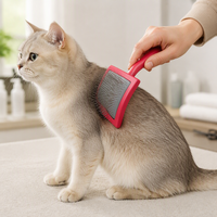 Brosse à poils métalliques pour animaux de compagnie, peigne lissant pour chiens et chats de petite taille, poils courts à moyens, usage quotidien